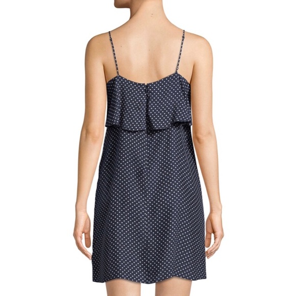 ATM NWT Silk Polka Dot Flounce Strappy Dress Sz L - Picture 2 of 8